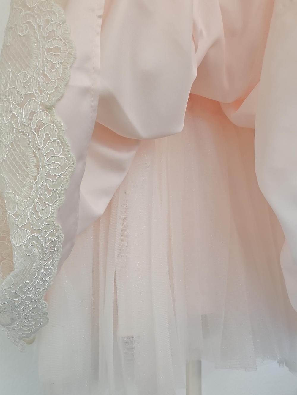 American Princess Light Pink Lace & Pearl Waist Formal Dress - Picture 7 of 7